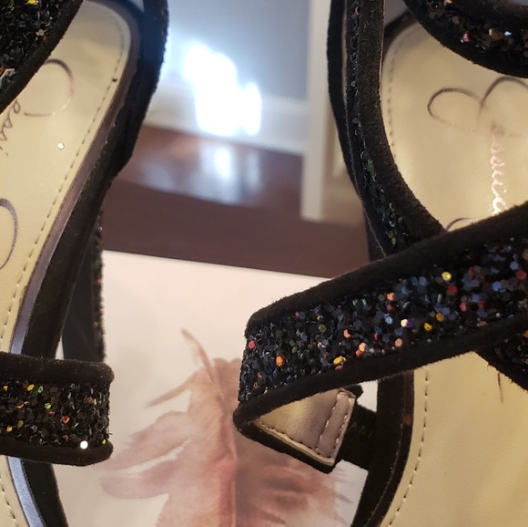 Jessica Simpson Black Glitter Heels - Picture 3 of 8